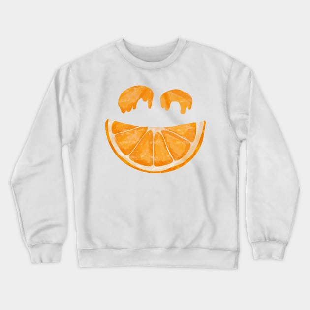 Chaotic Orange Slice Smile Face Crewneck Sweatshirt by MSBoydston
